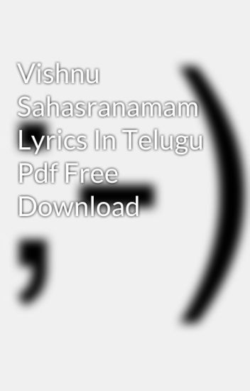 Of Vishnu Sahasranamam Pdf